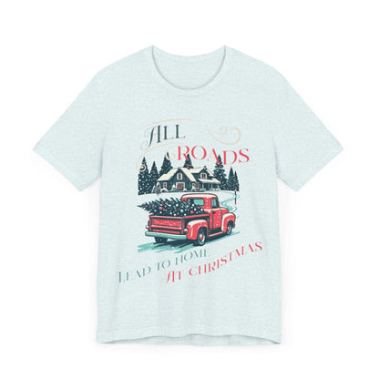 Retro Christmas Shirt, Christmas gift , Women's retro truck Chirstmas, Cute Vintage Santa Shirt, Classic Christmas Shirt, All roads lead - VICIOUSLY CRUNK MERCH