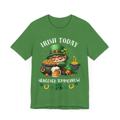 St. patricks day shirt, irish today hungover tomorrow, party shirt, funny st patricks day shirt, funny graphic tee, pot of gold, gift tee - VICIOUSLY CRUNK MERCH