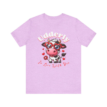 Udderly in love with you, cow shirt, cow valentine shirt, in love shirt, gift for her, gift for him, unisex tee, valentine shirt, funny shir - VICIOUSLY CRUNK MERCH