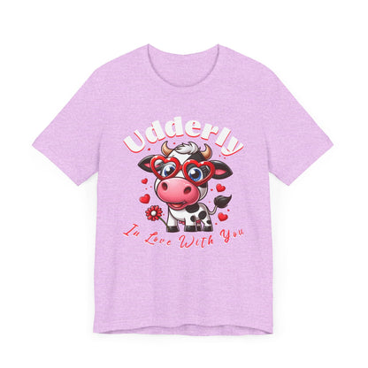 Udderly in love with you, cow shirt, cow valentine shirt, in love shirt, gift for her, gift for him, unisex tee, valentine shirt, funny shir - VICIOUSLY CRUNK MERCH